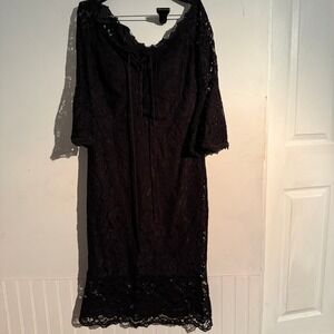 Whimsigoth Dark Cottagecore Witchy JAX Black Label Size 12 Lace Dress